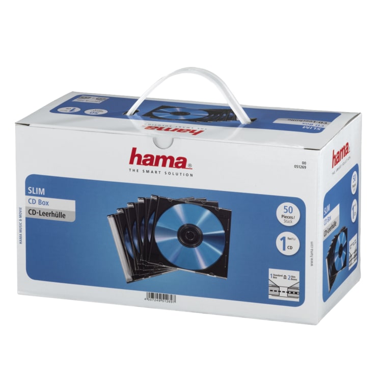 Hama empty CD case SlimLine 50 pieces transparent-black