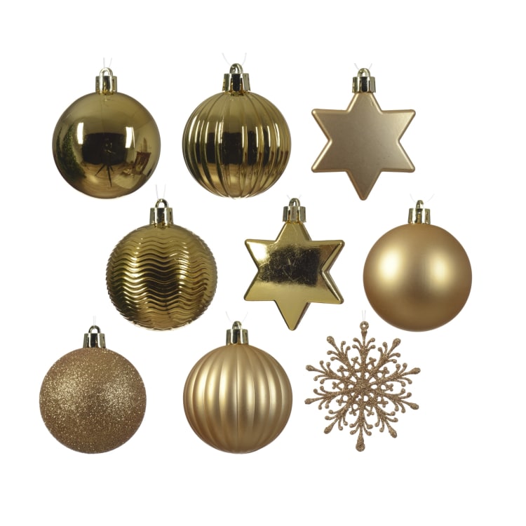 Decoris Weihnachtskugeln Mix bruchfest 40 Stück gold