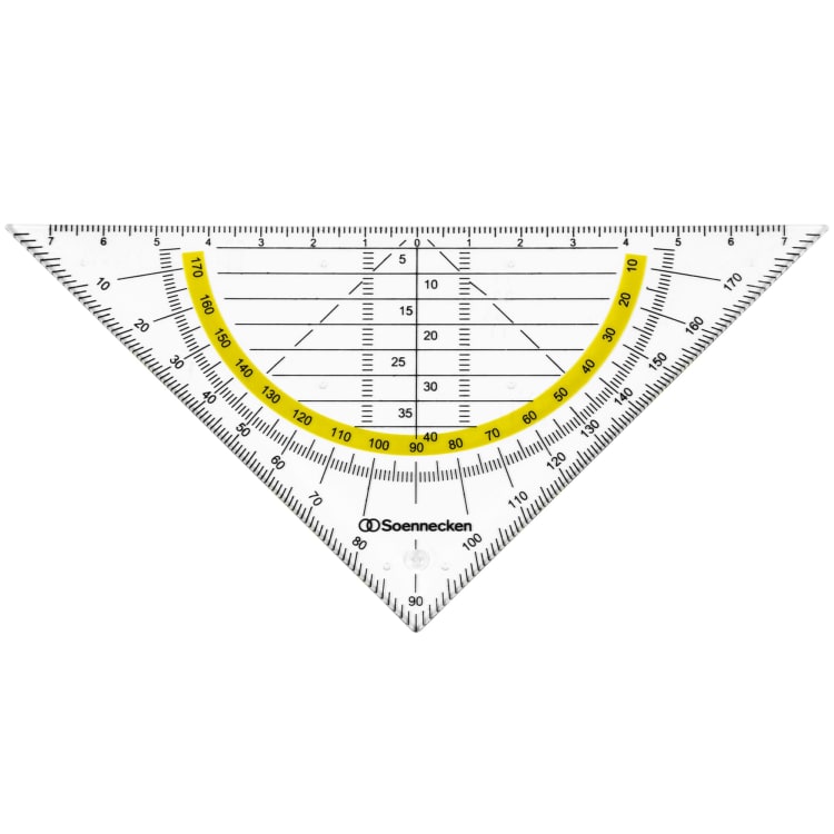 Soennecken set square plastic smoke grey