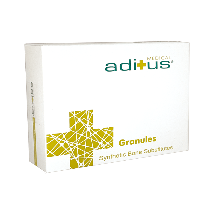 Aditus (identisch mit Powerbone) Granulat - Synthetisches Knochenersatzmaterial - Partikelgröße 1-2 mm / 0,5 cm³, Kunststoffpackung