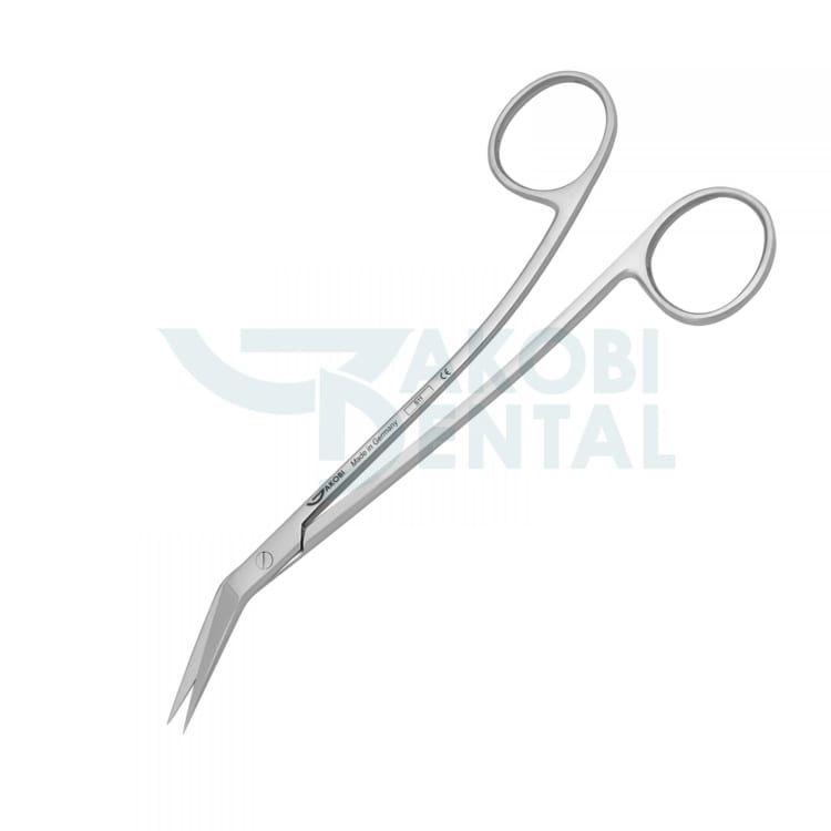 Surgical scissors Locklin S 11, curved, serrated, total length 165mm, stainless steel