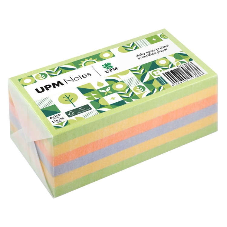 UPM Notes sticky notes Spring 125x75 mm 100 sheets 6 pieces assorted