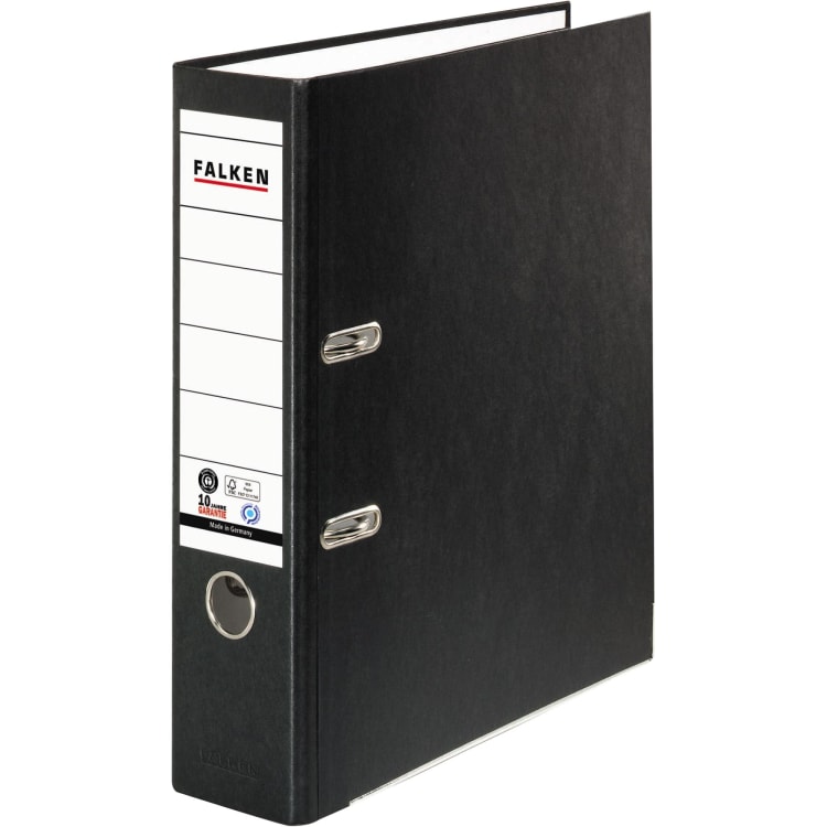 Falken ring binder Recycolor A4 80 mm paper black