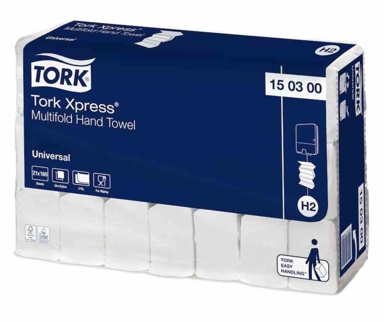 Essity Tork Xpress® Multifold-towels H2 Universal 34cm 2-layer White Multifold M