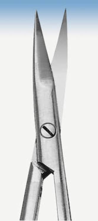 Mikro Federschere 180mm gebogen spitz