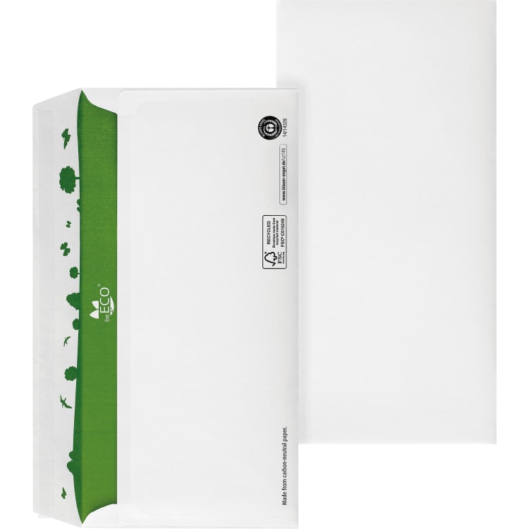 beECO envelope DL without window peel & seal 500 pieces white