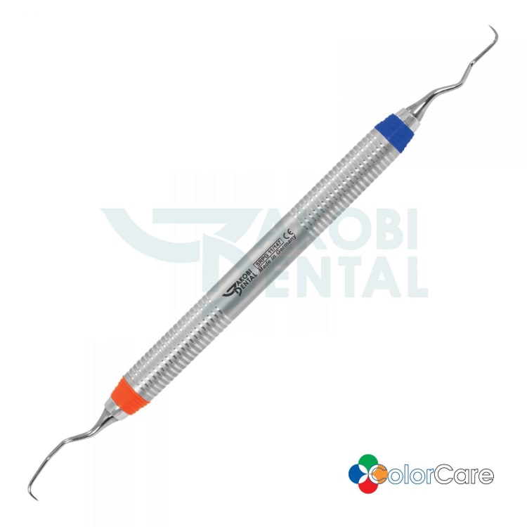 Gracey Curette 11/14, LONG, ColorCare handle # 7,Colour: orange/blue stainless steel