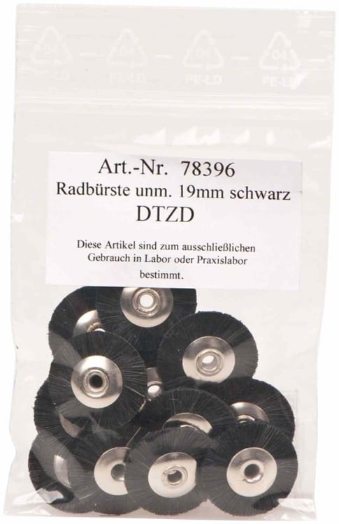 Omnident Wheel Brushes Unmounted Black Borsten 19mm