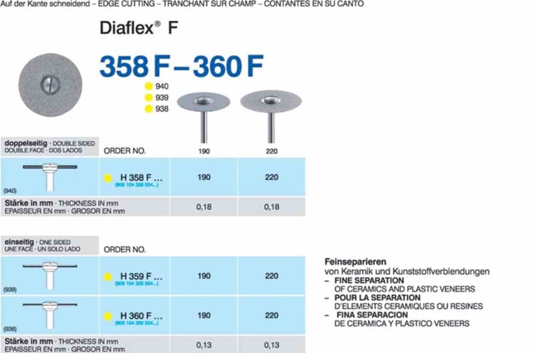 Diamantscheibe H 360 220 F x-fein