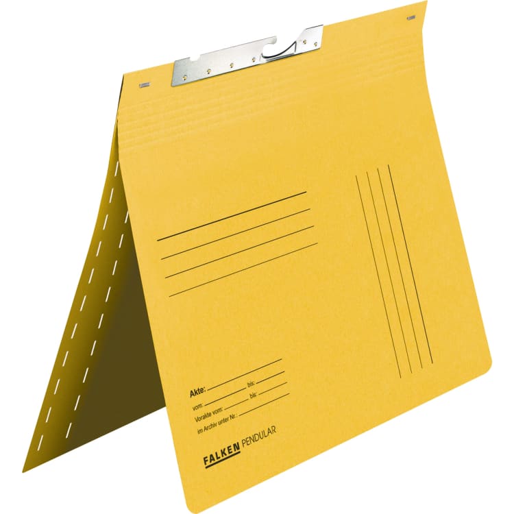 Falken suspension file folder commercial binding slot punching yellow