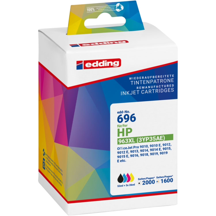 edding ink cartridge compatible with HP 963XL 3YP35AE black/cyan/magenta/yellow 4 pieces