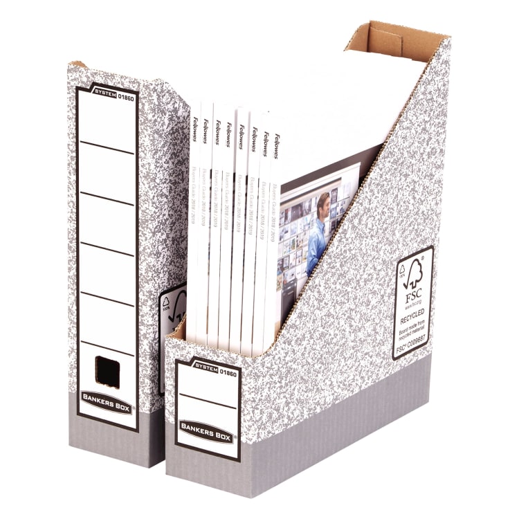 Bankers Box magazine file A4 archive grey/white