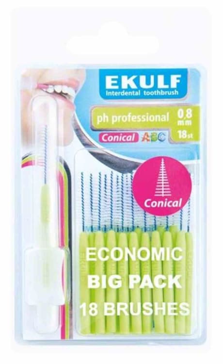 EKULF Interdental Brushes Ph Professional Green, 0,7mm, Konisch