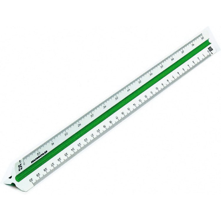 Rumold triangular scale ruler 30 cm plastic white