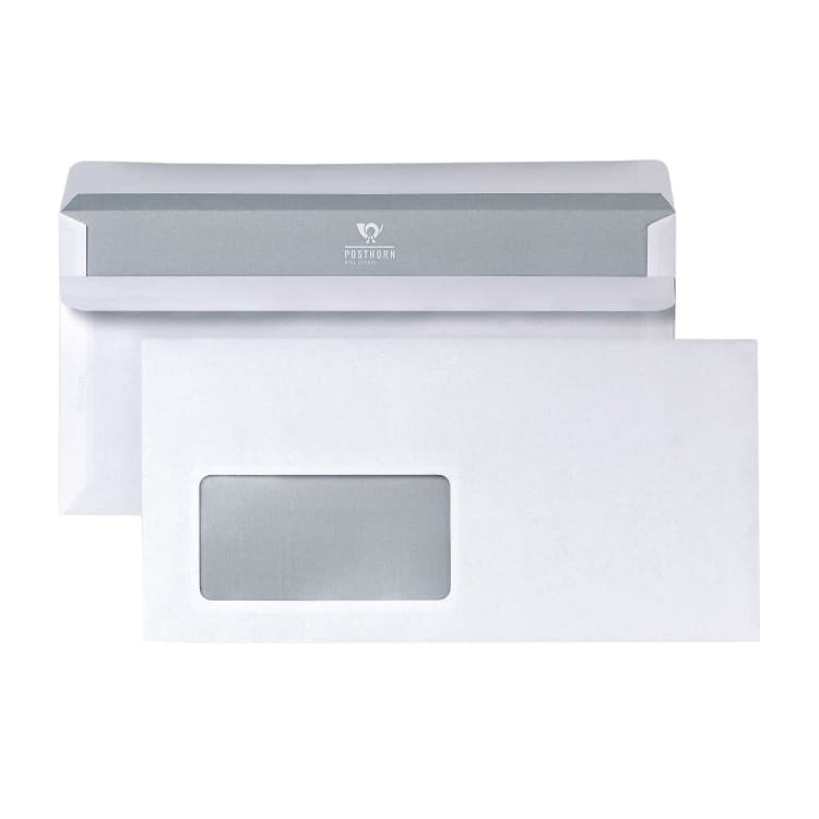 Posthorn envelope DL with window self-adhesive 1,000 pieces white