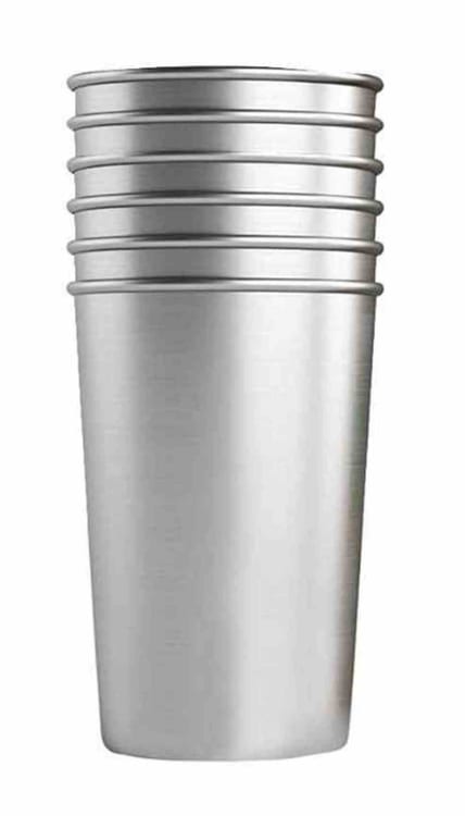 Mundspülbecher Edelstahl neutral 6St