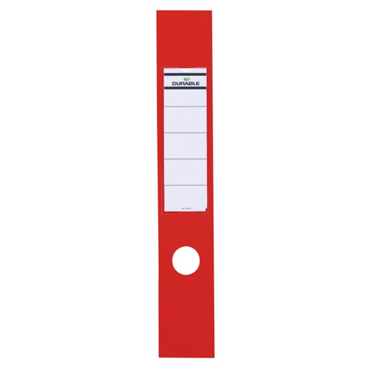 Durable binder label ORDOFIX wide/long 10 pieces red