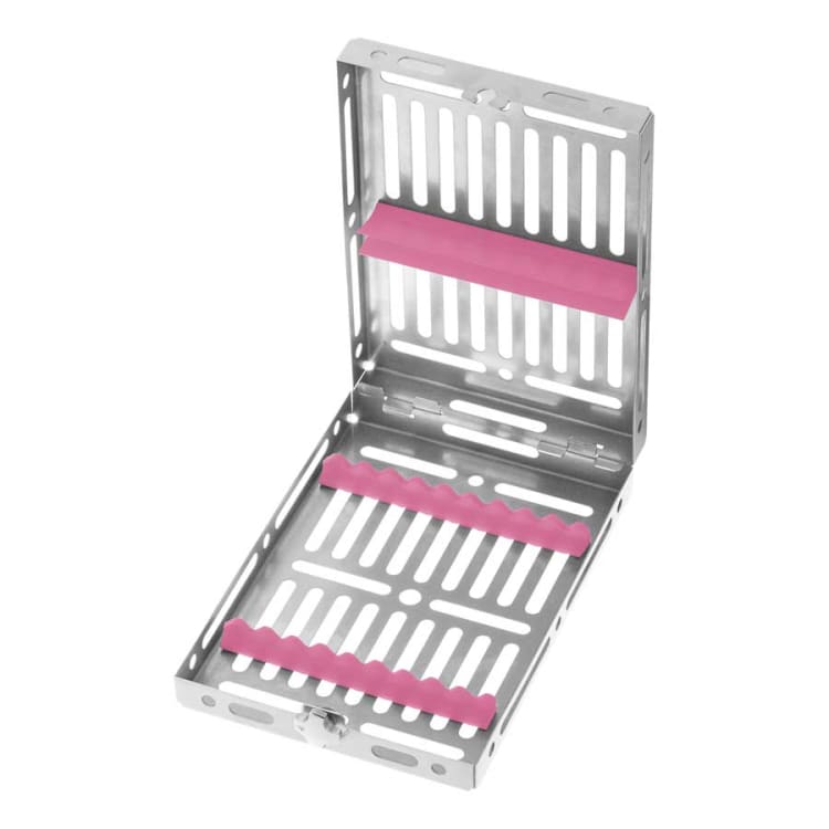 Gammafix® washing tray, for 9 instruments, silicone inserts in pink