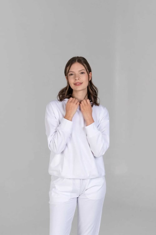 Van Laack Hoodie Oversize 3/4 Arm MWW-S18 White XXL