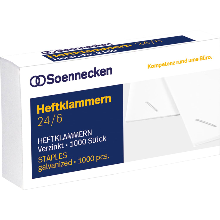 Soennecken staples 24/6 galvanised 1,000 pieces