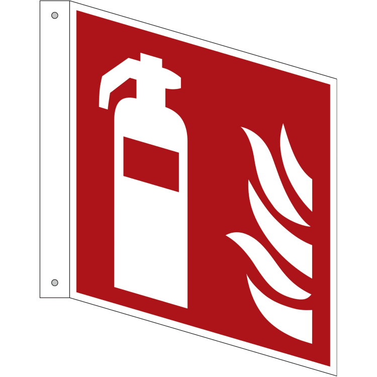 Information sign fire extinguisher ISO 7010/F001 200x200 mm double-sided