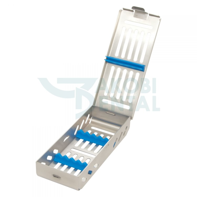 1/4 DIN Cassette for 5 instruments, Dimensions: 72x184x34mm, green, stainless steel