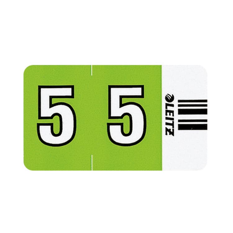 Leitz number tab 5 Orgacolor 23x30 mm 100 pieces green