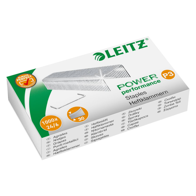 Leitz staples 24/6 30 sheets galvanised 1,000 pieces