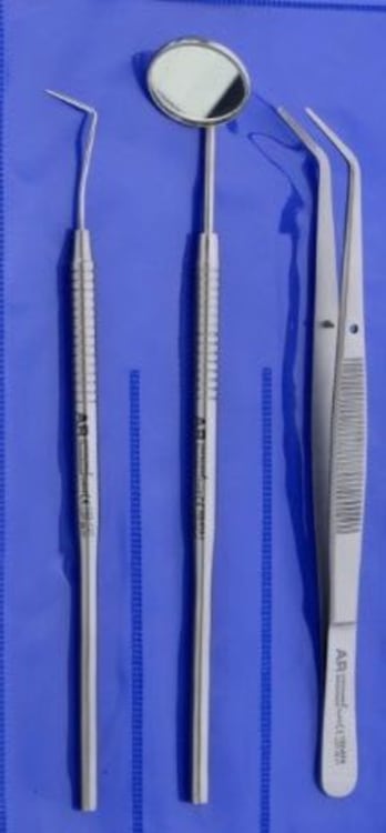 AR Instrumed diagnostic instrument set (probe Fig. 9 + mouth mirror handle + mouth mirror size 4 22 mm + College tweezers)
