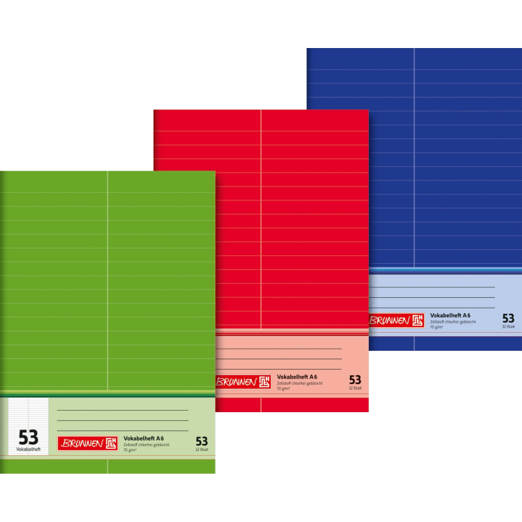 Brunnen vocabulary book A6 ruling Lin 53 32 sheets