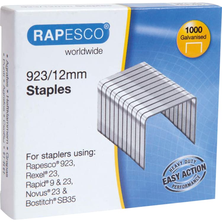 Rapesco staples 923/12 mm galvanised