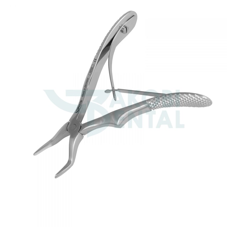 Children Extracting Forceps # 7, english pattern, with double spring, Satin Finish Design, stainless steel