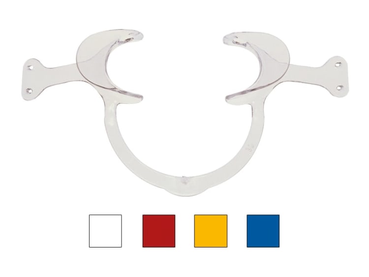 Cheek retractor with side handles, medium, red