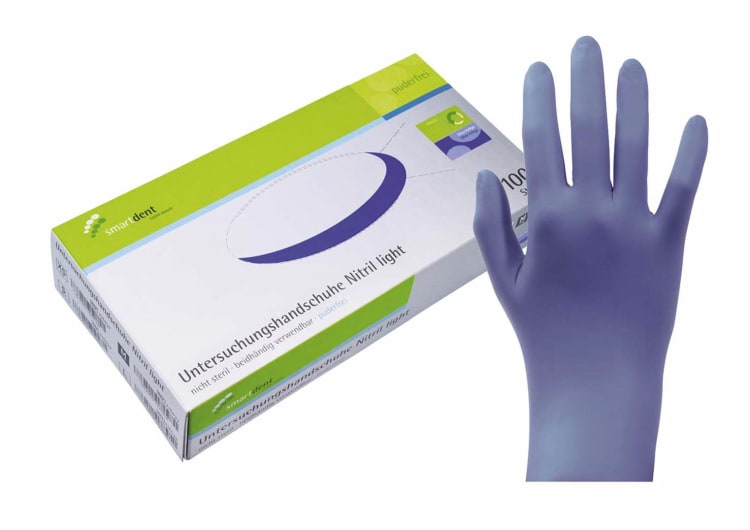 Smartdent Examination Gloves Nitril Light Indigo Gr. S