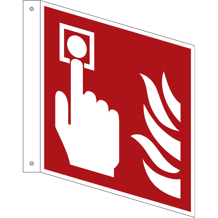 Information sign fire alarm call point flag ISO 7010 F005 200x200 mm