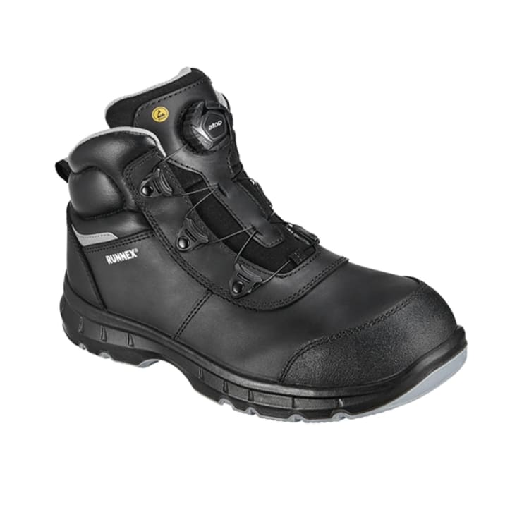 Runnex safety boot atop FlexStar S3S ESD size 43