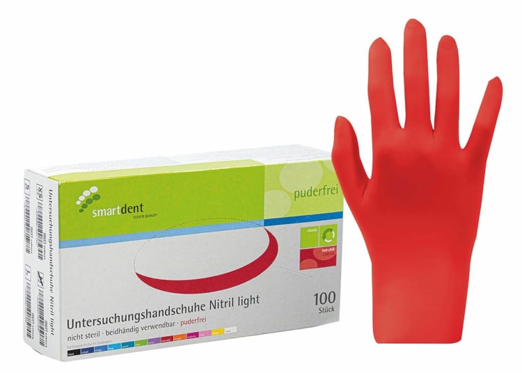 Smartdent Examination Gloves Nitril Light Hot Chili Gr. M
