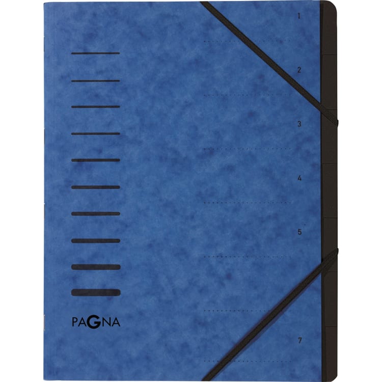 Pagna sorting folder 7 compartments pressboard blue