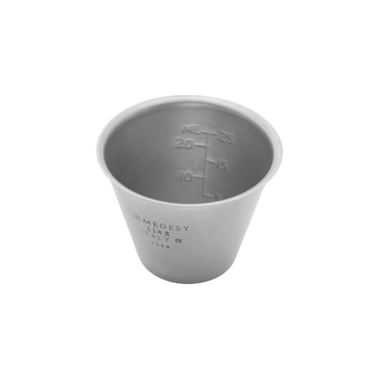 Medicine cup made of stainless steel ø 45 mm, with measuring scale