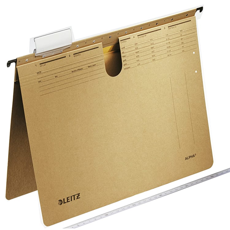 Leitz suspension file ALPHA A4 official binding 25 pieces natural brown