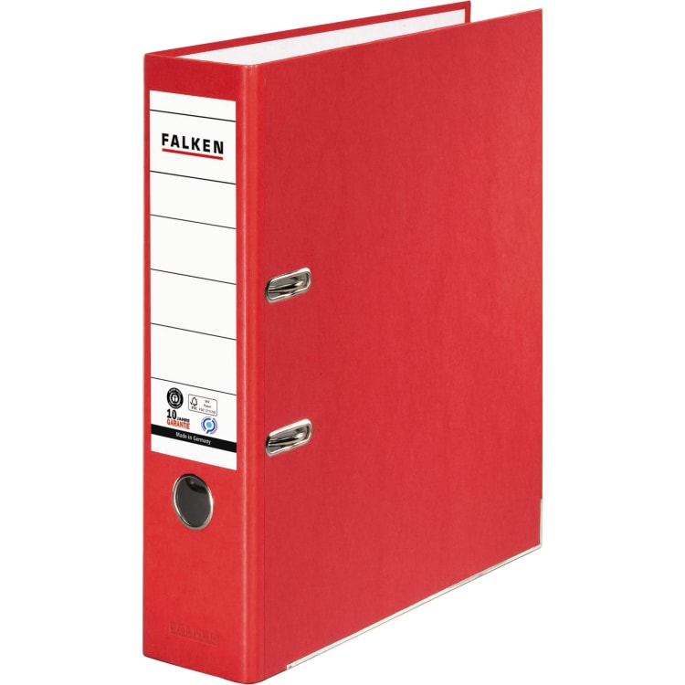 Falken ring binder Recycolor A4 80 mm paper red
