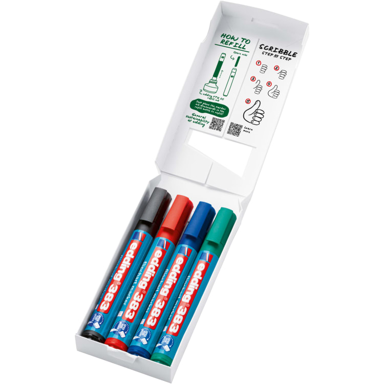 edding Flipchartmarker 383 1-5 mm 4 Stück sortiert