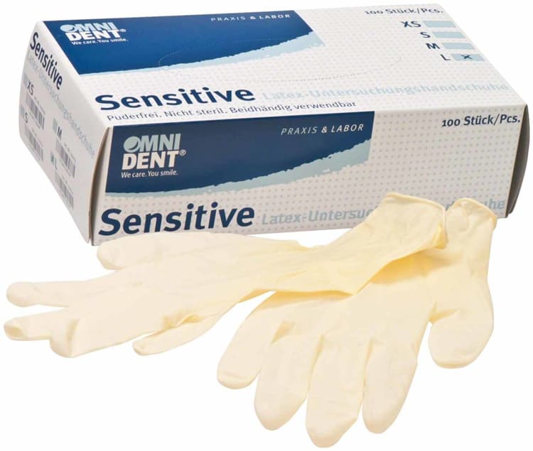 Omnident Sensitive Latexhandschuhe Gr. L