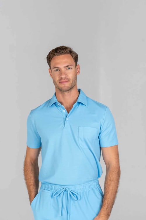 Van Laack Poloshirt Uni MWM-S2-D Skyblue XL