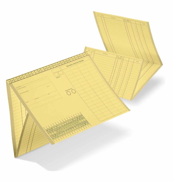Kartei-Faltmappe A5 gelb 100St