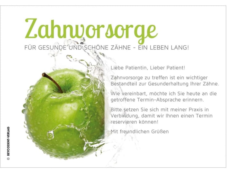 Zahnvorsorge-Karte Motiv Äpfel 100St