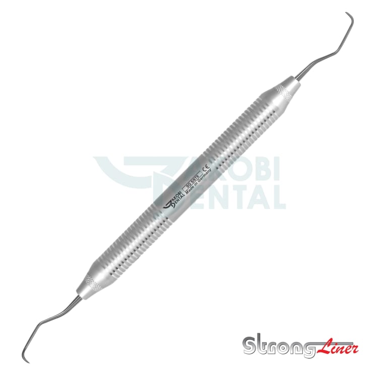 Implant-Curette Gracey 5/6, standard, StrongLiner handle # 6, working ends made of titanium