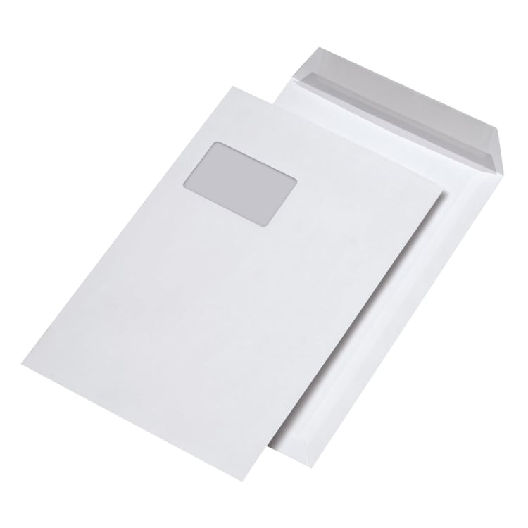 MAILmedia mailing bag C4 120 g with window peel & seal 250 pieces white
