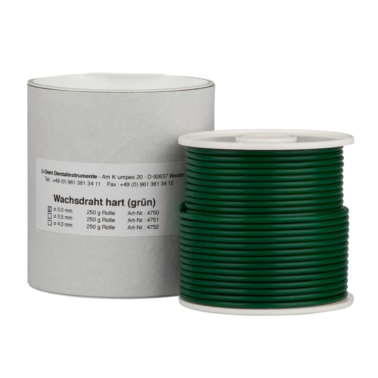 U-Dent wax wire green (hard) 3.0 mm on 250 g roll