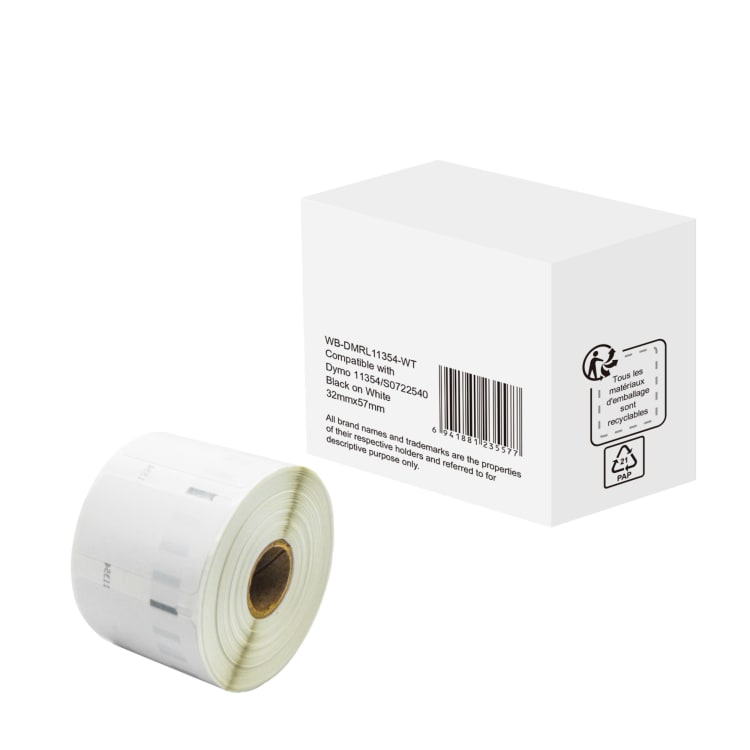 Label compatible with Dymo S0722540 32x57 mm black on white 1,000 pieces